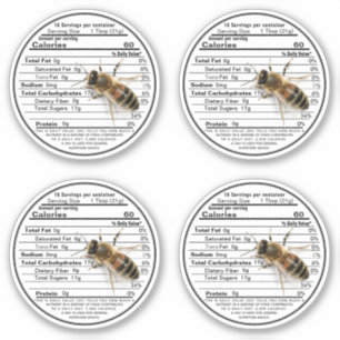 2,5-inch witte moeras jar Honey Nutrition Label Be