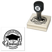 2,5-inch x 2,5-inch aangepaste Afstudeerders rubbe Rubberstempel (Gestempeld)