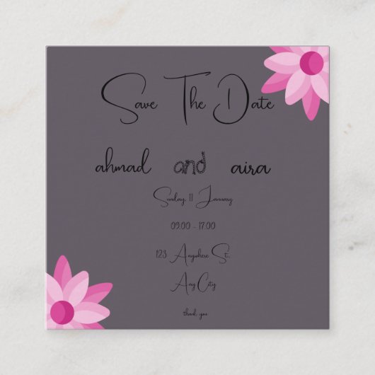 2,5 inch x 2,5-inch Kaart behuizing - Elegant (Voorkant)