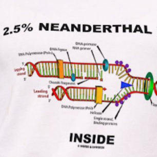 2,5% Neanderthaler DNA Inside (DNA-replicatie) T-shirt