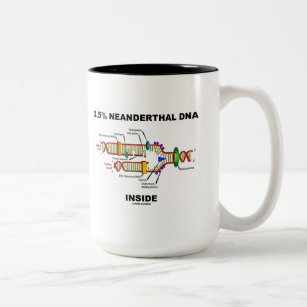 2,5% Neanderthaler DNA Inside (DNA-replicatie) Tweekleurige Koffiemok