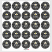 2,5" Witte Daisy Mason Jar Zwart Waterdicht Label (Vel)