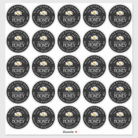 2,5" Witte Daisy Mason Jar Zwart Waterdicht Label (Vel)