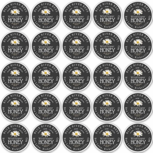 2,5" Witte Daisy Mason Jar Zwart Waterdicht Label (Voorkant)