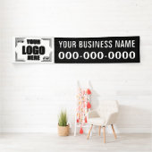 2,5 x 12 inch Uw Logo hier met Logo-banner Spandoek (Insitu)