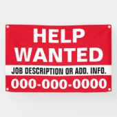 2,5 x 4' Help Gezochte banner (Horizontaal)