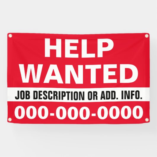 2,5 x 4' Help Gezochte banner (Horizontaal)