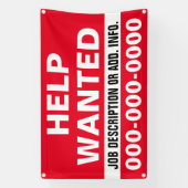 2,5 x 4' Help Gezochte banner (Verticaal)