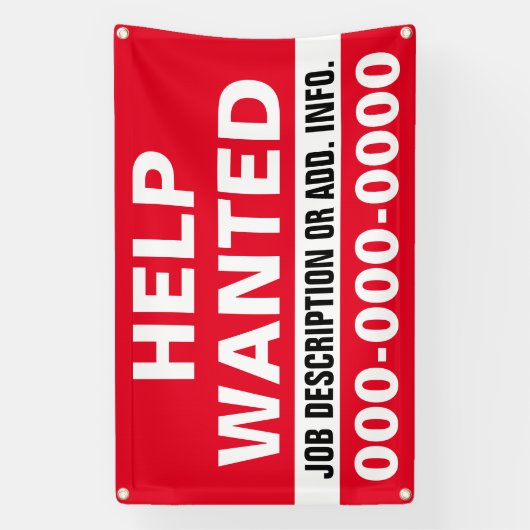 2,5 x 4' Help Gezochte banner (Verticaal)