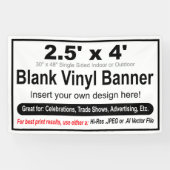 2,5 x 4 inch design uw eigen banner (Horizontaal)