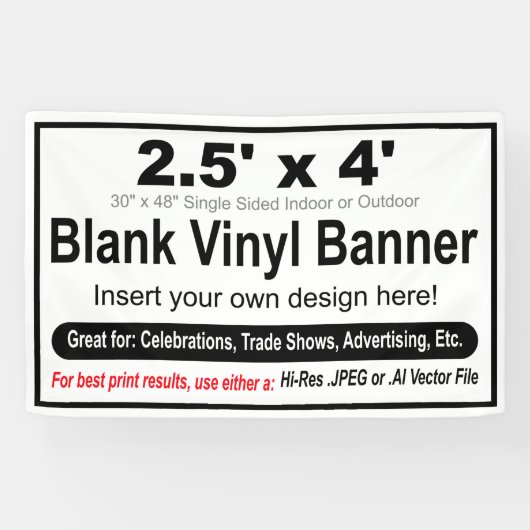 2,5 x 4 inch design uw eigen banner (Horizontaal)