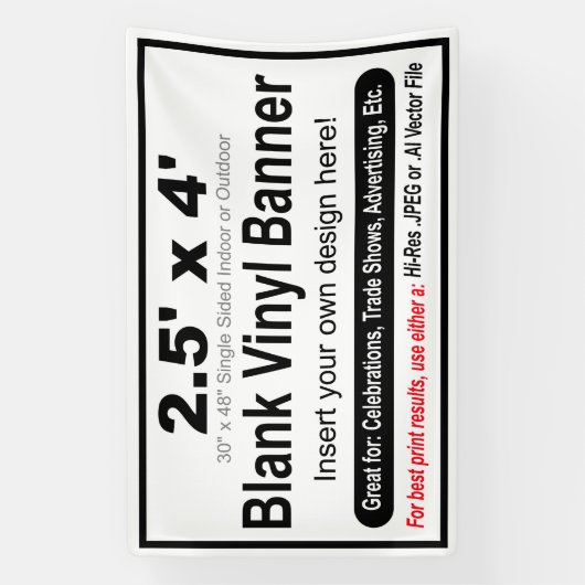 2,5 x 4 inch design uw eigen banner (Verticaal)