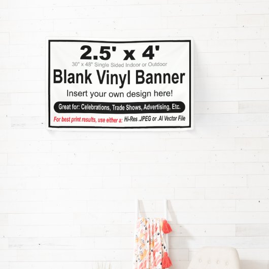 2,5 x 4 inch design uw eigen banner (Insitu)