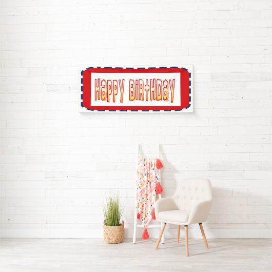 2.5' x 6' Banner HAPPYBirthday Happy+BIRTHDAY (Insitu)