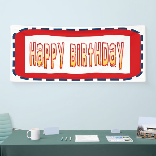 2.5' x 6' Banner HAPPYBirthday Happy+BIRTHDAY (Beurs)