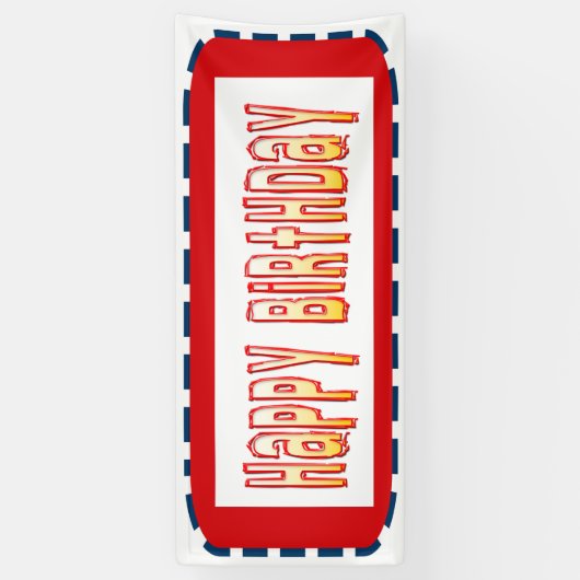 2.5' x 6' Banner HAPPYBirthday Happy+BIRTHDAY (Verticaal)