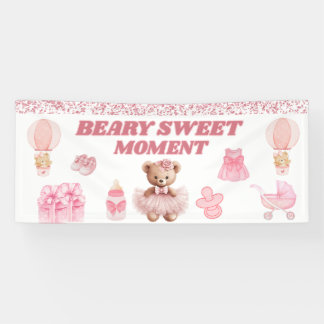 2.5' X 6' BEARY SWEET MOMENT VINYL BABY SHOWER SPANDOEK