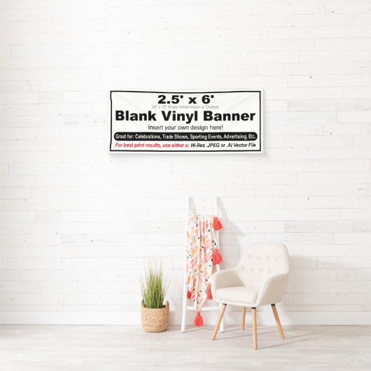 2,5 x 6 inch design uw eigen banner (Insitu)