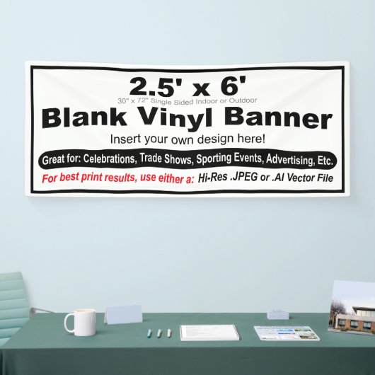 2,5 x 6 inch design uw eigen banner (Beurs)