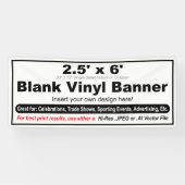 2,5 x 6 inch design uw eigen banner (Horizontaal)