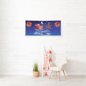 2,5 x 6-inch kerstvinyl Banner Santa sleigh (Insitu)