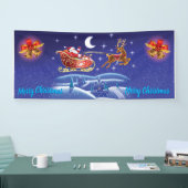 2,5 x 6-inch kerstvinyl Banner Santa sleigh (Beurs)