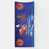 2,5 x 6-inch kerstvinyl Banner Santa sleigh (Verticaal)