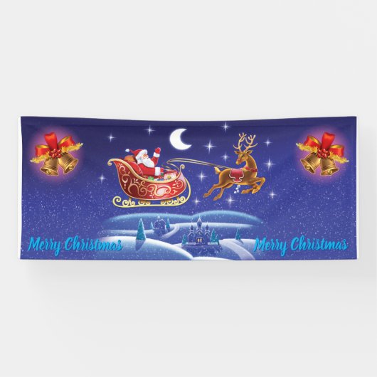 2,5 x 6-inch kerstvinyl Banner Santa sleigh (Horizontaal)