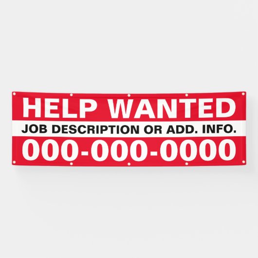 2,5 x 8' Help Gezochte banner (Horizontaal)