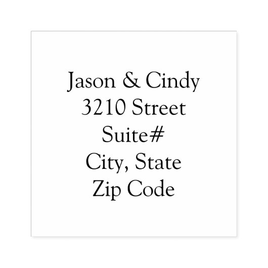 2.5x2.5 in Terugkeeradres Rubber Stamp voor Paar Rubberstempel (Afrduk)