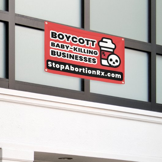 2,5x4' BANNED state banner StopAbortionRx (Buitenkant Gebouw)