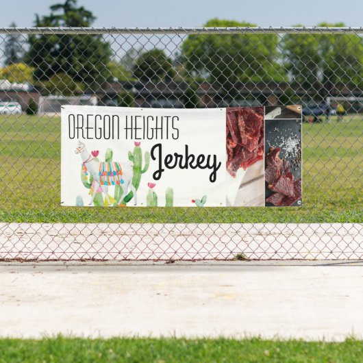 2.5'x6' Business Aankondiging Boho Llama Bohemian Spandoek (Insitu)