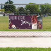 2.5'x6' Business Aankondiging Plum Paarse Rozen Go Spandoek (Insitu)