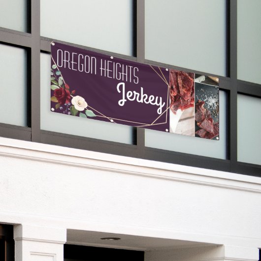 2.5'x6' Business Aankondiging Plum Paarse Rozen Go Spandoek (Buitenkant Gebouw)