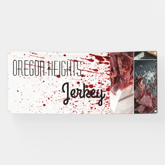 2.5'x6' Business Annountion Blood Splatter Vampi Spandoek (Horizontaal)