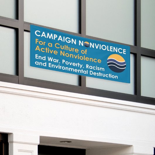 2.5x6 Campagne Geweldloosheid Banner (Buitenkant Gebouw)