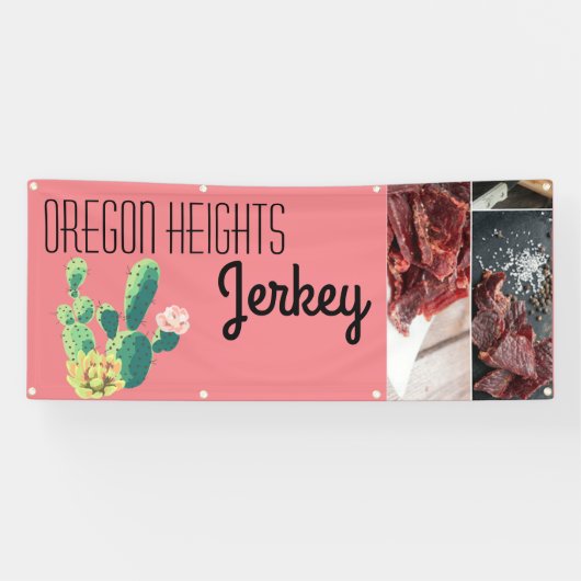 2.5'x6' Zakelijke aankondiging Bohemian Cactus Suc Spandoek (Horizontaal)