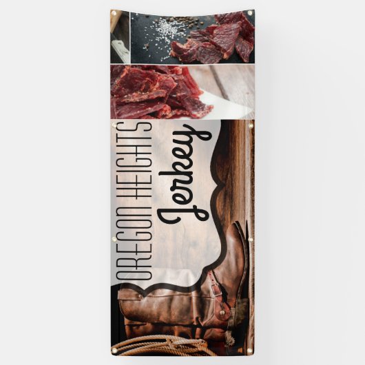 2.5'x6' Zakelijke aankondiging Cowboy Boots Barn W Spandoek (Verticaal)