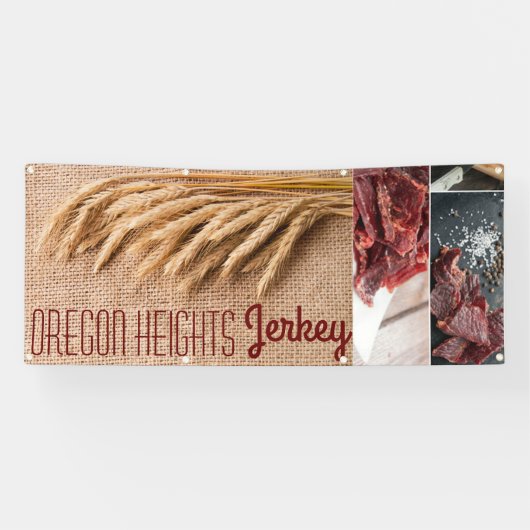 2.5'x6' Zakelijke Aankondiging Tarwe op Burlap Sac Spandoek (Horizontaal)