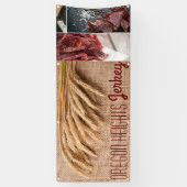 2.5'x6' Zakelijke Aankondiging Tarwe op Burlap Sac Spandoek (Verticaal)