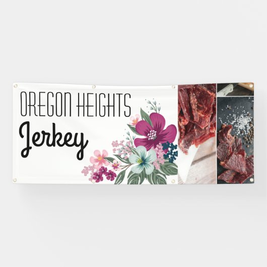 2.5'x6' Zakelijke aankondiging Tropische bloemen o Spandoek (Horizontaal)