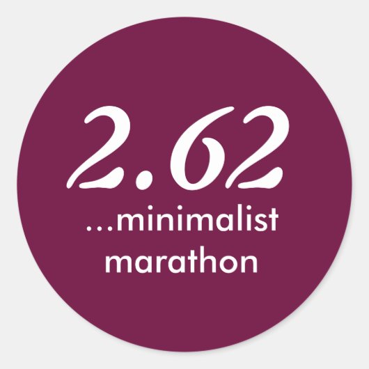 2.62 Minimalistische Marathon Sticker (Voorkant)