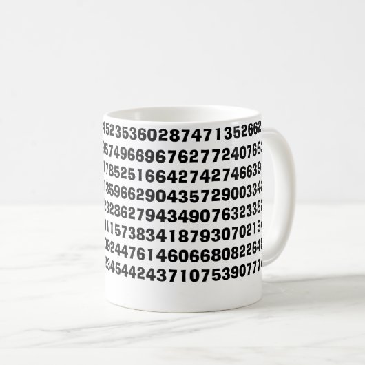 2.7182818284590... Mok (Voorkant rechts)