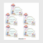 2,7 x 2,9 inch paddenstoelvormige etiketten sticker (Vel)