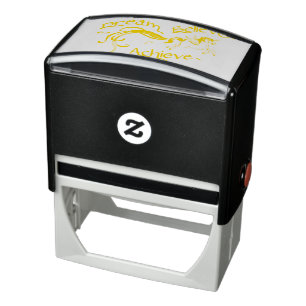 2,9" x 1,4" Rubber Stamp - Dream Believe Achieve Zelfinktende Stempel