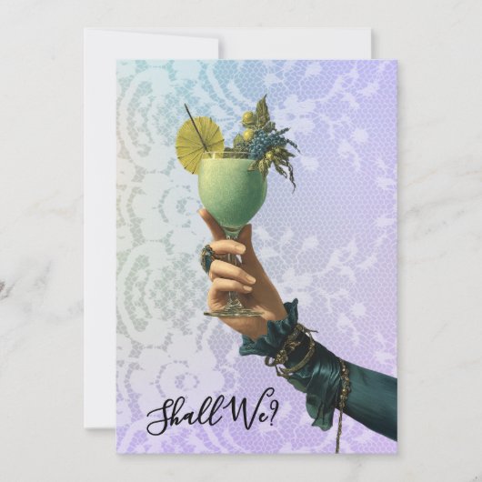 *~* 2 A101 Cocktail FOTO  Sierlijk  AFGEZWAaide ME Kaart (Voorkant)