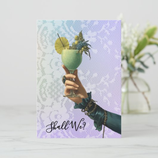 *~* 2 A101 Cocktail FOTO  Weelderig  AFGEZWAaide B Kaart (Staand voorkant)