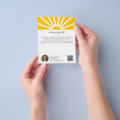 2 | Aangepaste Foto QR Modern Yellow Sunrise Busin Flyer (Hand)