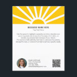 2 | Aangepaste Foto QR Modern Yellow Sunrise Busin Flyer<br><div class="desc">Laat uw merk op een frisse, inspirerende manier zien met deze aanpasbare moderne zakenflyer. Ontworpen om positiviteit en professionaliteit uit te stralen, beschikt het over een warme gele zonsopgang met zonnestralen op een schone witte achtergrond, perfect voor bedrijven die een zelfverzekerde en optimistische eerste indruk willen maken. Voeg eenvoudig uw...</div>