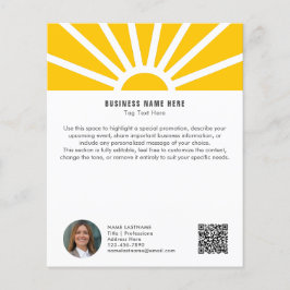 2 | Aangepaste Foto QR Modern Yellow Sunrise Busin Flyer